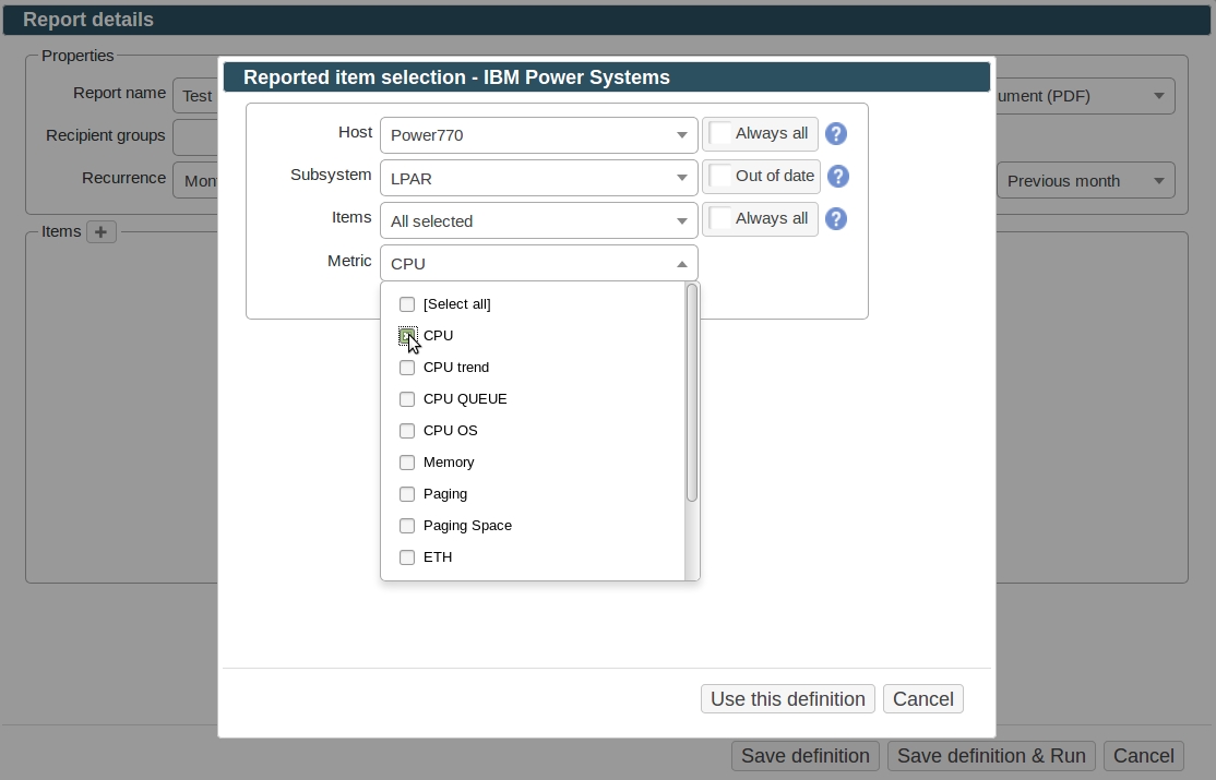 Reporter configuration 2